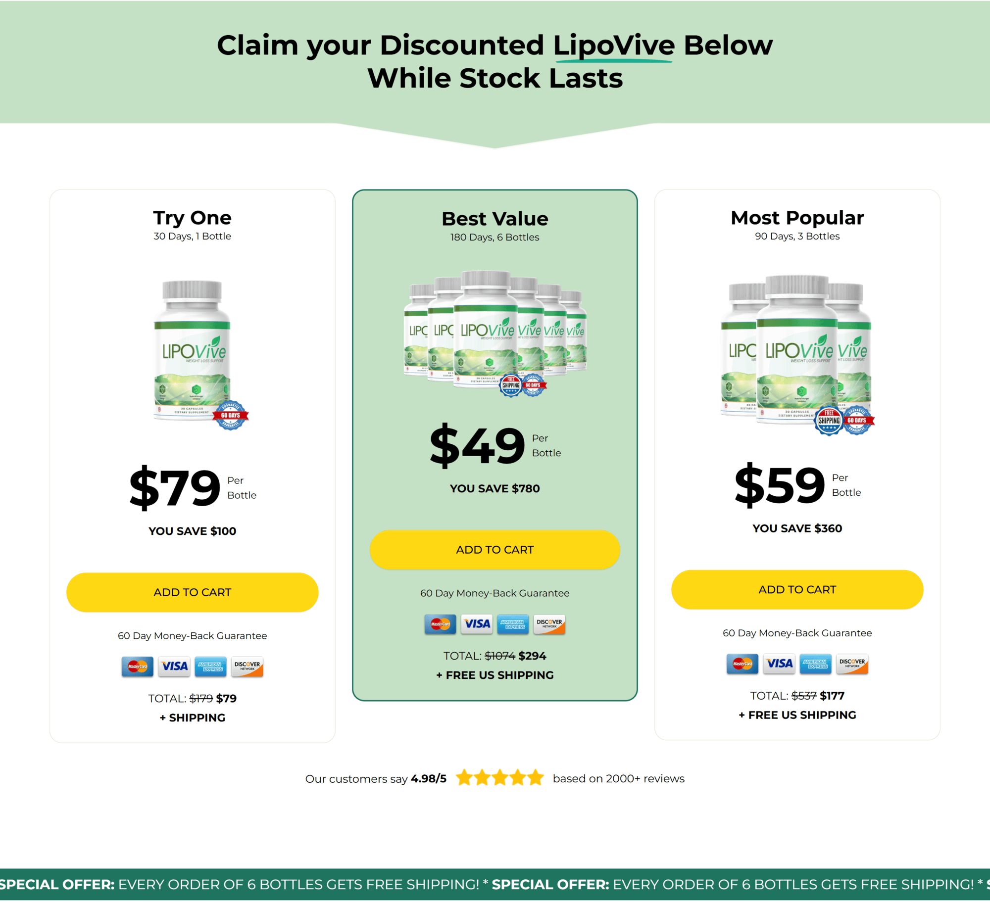 LipoVive supplement two bottle